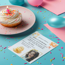 Elegant 18th Birthday Photo Party Invitation | Gol Einladung