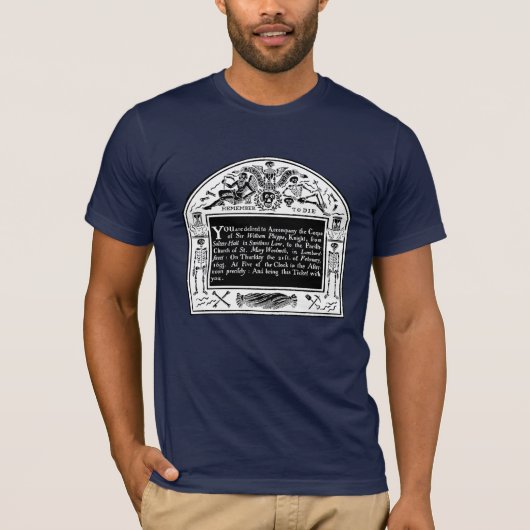 Elegant 18th C English Funeral Notice T-Shirt (Vorderseite)
