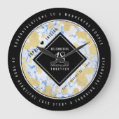 Elegant 18th Porcelain Wedding Anniversary Große Wanduhr (Vorderseite)