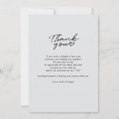 Elegant 1 Photo Wedding Dankeskarte (Rückseite)