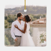 Elegant 1. Weihnachten Mr. Mrs. Gold und Black Keramikornament (Rückseite)