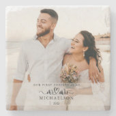 Elegant 1. Weihnachten Verheiratet als Mr. und Mrs Steinuntersetzer (Vorderseite)