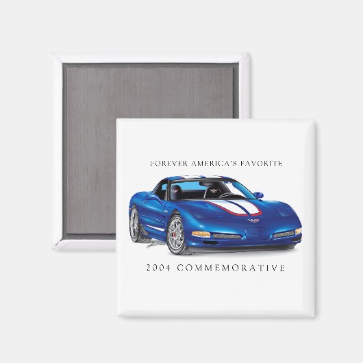 Elegant 2004 Vette Illustration Magnet (Vorderseite/Rückseite)