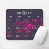 Elegant 2021 Kalender auf Ahorn-Blätter | Mousepad (Mit Mouse)