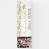 Elegant 2022 Gold Confetti Graduate Foto Banner (Vertikal)
