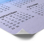 Elegant 2024 Calendar Beach Hintergrund | Poster (Ecke)
