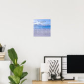 Elegant 2024 Calendar Beach Hintergrund | Poster (Heimbüro)