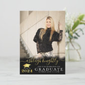 Elegant 2024 Imitate Metallic Gold Script 2 Fotos Einladung (Stehend Vorderseite)