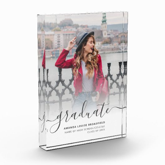 Elegant 2025 Abschluss Script Fotoblock (Links)