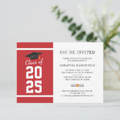 Elegant 2025 Foto Abschluss Einladung (Stehend Vorderseite)