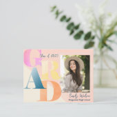 Elegant 2025 GRAD 2 Foto Graduate Ankündigung Postkarte (Stehend Vorderseite)
