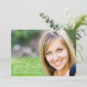 Elegant 2025 Graduate in Script Foto Abschluss Einladung (Stehend Vorderseite)