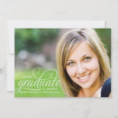 Elegant 2025 Graduate in Script Foto Abschluss Einladung (Vorderseite)