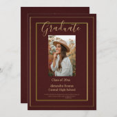 Elegant 2025 Graduation Party Orthodoxe Einladung (Vorne/Hinten)