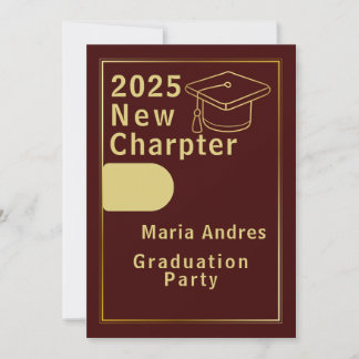 Elegant 2025 Graduierung Einladung Burgundy & Gold