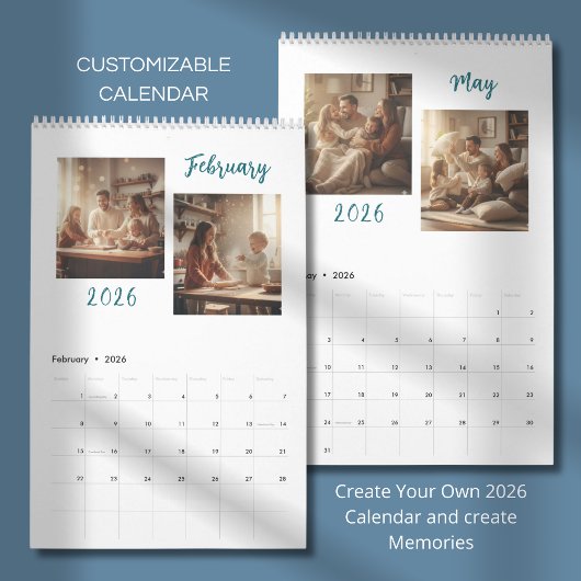 Elegant 2026 Family Photo Calendar Kalender