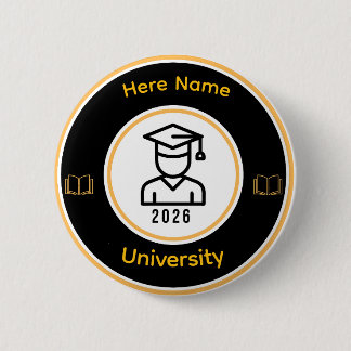 Elegant 2026 Graduate | Personalized Gold Seal Button