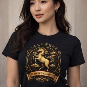 Elegant 2026 Jahr des Pferdes Chinesisches Neujahr T-Shirt