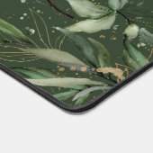 Elegant 2026 Kalender Eukalyptus Green Gold Schreibtischunterlage (Ecke)