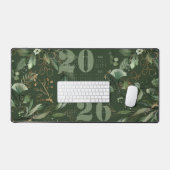 Elegant 2026 Kalender Eukalyptus Green Gold Schreibtischunterlage (Tastatur & Maus)