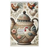 Elegant 2026 Pretty Chicken Teapots Calendar - Fun Kalender (Titelbild)