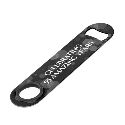 Elegant 20. 38. 55. Emerald Wedding Jubiläum Speed Flaschenöffner (Rückseite Schrägansicht)