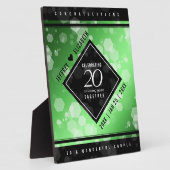 Elegant 20. Emerald Wedding Anniversary Plaque Fotoplatte (Seite)