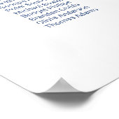 Elegant 20 Table Blue Floral Wedding Chart Poster (Ecke)