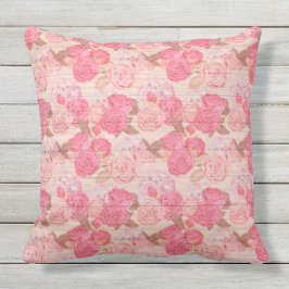 Elegant 20"X20" floral on wood Trendy Popular Kissen