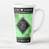 Elegant 20th Emerald Wedding Anniversary Milchtasse (Rechts)