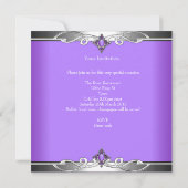 Elegant 21. Geburtstag Party Lila Silber 21 Einladung (Rückseite)