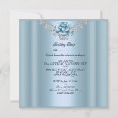 Elegant 21. Geburtstag Party White Blue Rose Einladung (Rückseite)