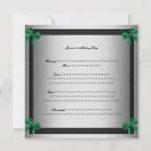 Elegant 21. Geburtstag Schwarzer Silbermedaillenbo Einladung (Rückseite)