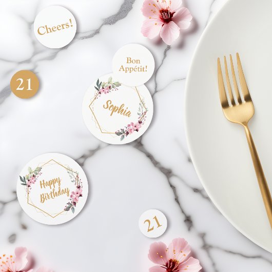 Elegant 21. Geburtstagstisch Confetti Konfetti