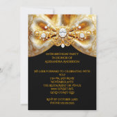 Elegant 21st Birthday Black Gold Butterfly Bow Einladung (Rückseite)