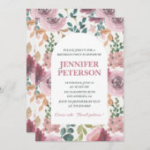 Elegant 23. Geburtstag Einladungen Floral Boho Pin (Vorne/Hinten)