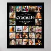 Elegant 24 Foto Collage Abschluss Poster (Vorne)