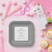 Elegant 25. Jubiläum Romantic Hearts Silver Pappteller (Party)