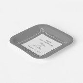 Elegant 25. Jubiläum Romantic Hearts Silver Pappteller (Gewinkelt)