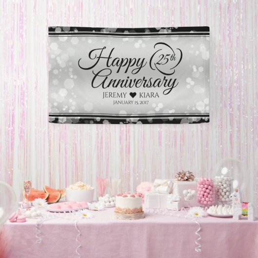 Elegant 25. Silberhochzeit Banner (Party)