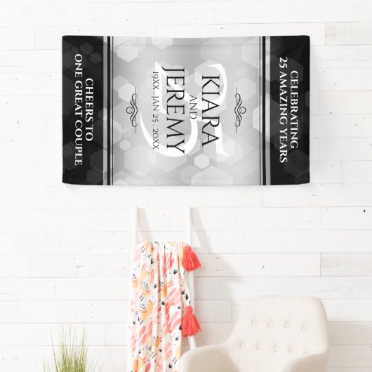 Elegant 25. Silberhochzeit Banner (Insitu)
