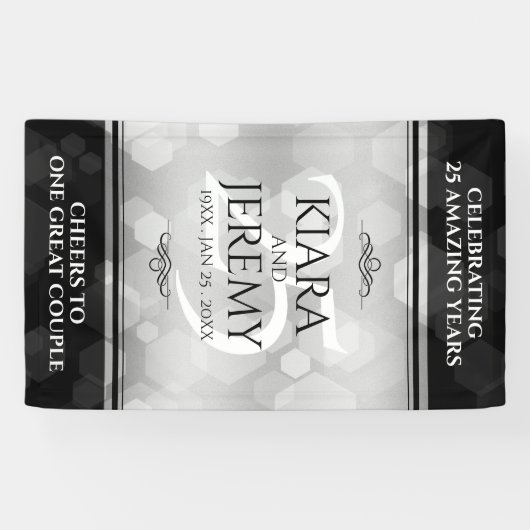 Elegant 25. Silberhochzeit Banner (Horizontal)