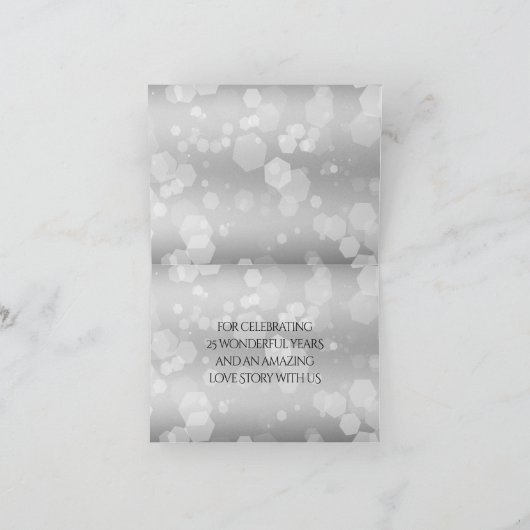 Elegant 25. Silberhochzeit Dankeskarte (Innenseite)