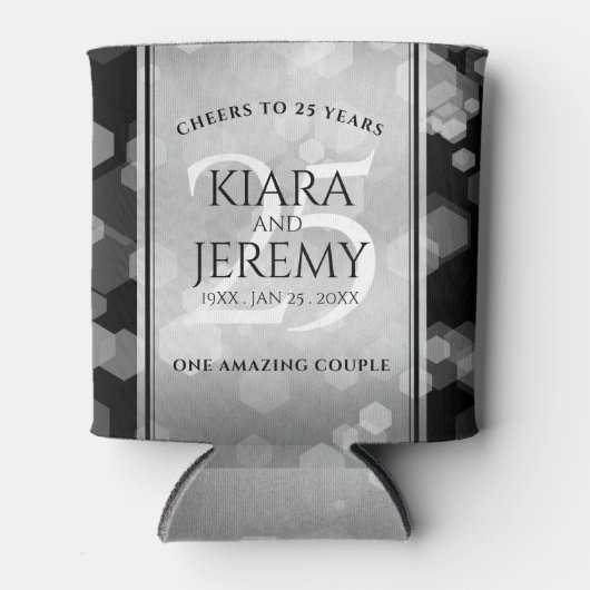 Elegant 25. Silberhochzeit Dosenkühler (Vorderseite)