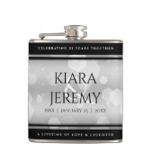 Elegant 25. Silberhochzeit Flachmann (Vorderseite)