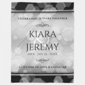 Elegant 25. Silberhochzeit Fleecedecke (Vorderseite)