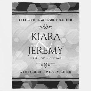 Elegant 25. Silberhochzeit Fleecedecke