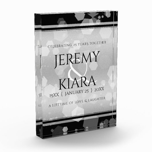 Elegant 25. Silberhochzeit Fotoblock (Links)