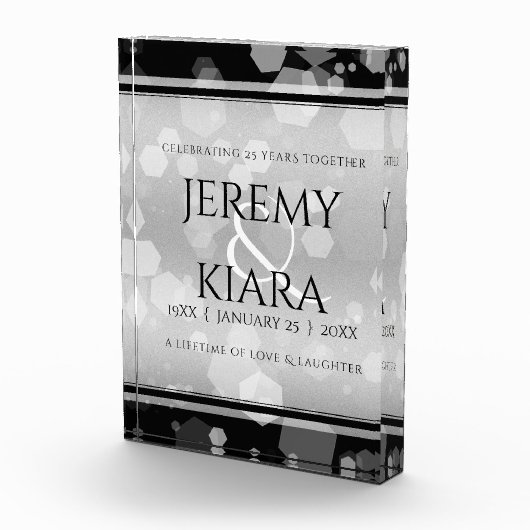 Elegant 25. Silberhochzeit Fotoblock (Rechts)