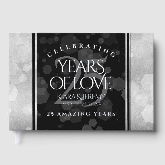 Elegant 25. Silberhochzeit Gästebuch (Vorderseite)